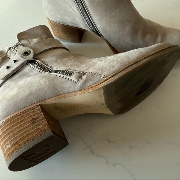 Paul Green Gray taupe suede leather zipper buckle ankle boots size: 7.5US/ 5UK - Picture 6 of 10